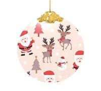 Joli pendentif rond en verre imprimé vacances de Noël, décoration d'arbre de Noël, cadeau pour la maison, le centre commercial