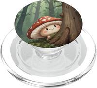 Joli Personnage de Champignon regardant de l'arbre PopSockets PopGrip pour MagSafe