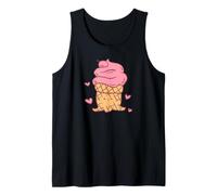 Joli Personnage de cône de Glace avec cœurs Roses Kawaii Débardeur