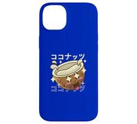 Joli Personnage de Noix de Coco Texte Japonais Kawaii Coque pour iPhone 14 Plus