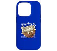 Joli Personnage de Noix de Coco Texte Japonais Kawaii Coque pour iPhone 14 Pro