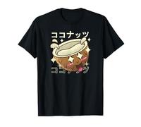 Joli Personnage de Noix de Coco Texte Japonais Kawaii T-Shirt