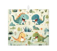 Joli petit bébé dinosaure imprimé tapis de comptoir de cuisine absorbant pliable facile à ranger 45,7 x 40,6 cm adapté pour les cuisines et les salles à manger