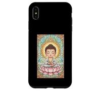 Joli Petit Bouddha en vitrail Spirituel Bouddhisme Coque pour iPhone XS Max