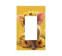 Joli petit cochon avec tournesols - Plaque murale à bascule unique - Décoration pour la maison, la cuisine, la salle de bain