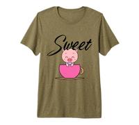 Joli Petit Cochon Rose dans Une Tasse à thé T-Shirt Haut de Gamme