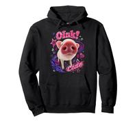 Joli Petit Cochon Rose Y2K, étoiles Grunge, Design Amusant des années 2000 Sweat à Capuche