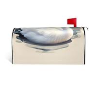 Joli petit cygne. Housse de boîte aux lettres en tissu imperméable avec une impression sur un côté et une ouverture incurvée sur un côté.