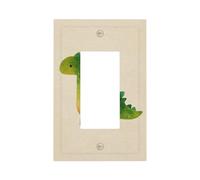 Joli petit dinosaure vert minimaliste pour interrupteur mural à bascule simple 1 gang décoratif pour la maison, la cuisine, la salle de bain