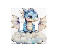 Joli petit dragon double gang couvercle de lampe murale interrupteur décoratif taille standard - 11,4 x 11,4 cm