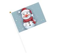 Joli petit drapeau de Noël avec bonhomme de neige pour jeux sportifs et festivals, décoration de défilé 14 x 20,8 cm