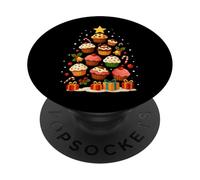 Joli Petit gâteau de Noël en Forme de Sapin de Noël PopSockets PopGrip Adhésif