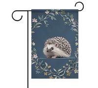 Joli petit hérisson drapeau de jardin d'été double face 30,5 x 45,7 cm drapeaux de jardin printemps soleil drapeaux de jardin saisonnier bienvenue drapeau extérieur décoration