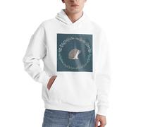 Joli petit hérisson pour homme Pull à capuche à manches longues décontracté avec poche pour un usage quotidien, blanc, M