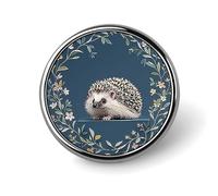 Joli petit hérisson rond en émail - Broche à boutons - Décoration de vêtements - Unisexe - Pour chapeaux, sacs, chemises