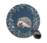 Joli petit hérisson rond tapis de souris de jeu lisse extra densité portable confortable pour bureau, maison, bureau, 20 x 20 cm