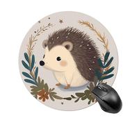 Joli petit hérisson rond tapis de souris de jeu lisse extra densité portable confortable pour bureau, maison, bureau, 20 x 20 cm
