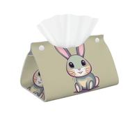 Joli petit lapin long sac à mouchoirs en cuir, double face, imperméable et durable