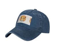 Joli petit lion bleu marine. Le chapeau est respirant, absorbant la transpiration et réglable, tendance et polyvalent, adapté pour toutes les saisons.