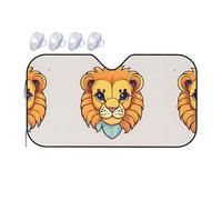 Joli petit lion de dessin animé. C'est un pare-soleil de pare-brise de voiture, qui ne prend pas trop de place et protège l'environnement à l'intérieur de la voiture.