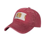 Joli petit lion rouge. Le chapeau est respirant, absorbant la transpiration et réglable, tendance et polyvalent, adapté à toutes les saisons.
