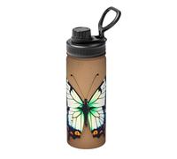 Joli petit papillon à motif de petite tasse de voyage de 532 ml, bouteille d'eau portable, indispensable pour la randonnée, les trajets au bureau et la salle de sport.