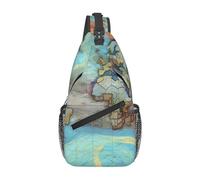 Joli petit papillon adapté pour le sport, la course à pied, les voyages, les sacs à bandoulière pour homme et femme, Carte du monde de dessin animé, Taille unique, Rétro