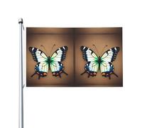 Joli petit papillon imprimé drapeau double face de 0,9 x 1,5 m, léger et inaltérable avec boutonnières, idéal pour les fêtes en plein air et les jardins.