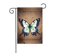 Joli petit papillon pour décoration extérieure, drapeau de jardin à suspendre, petit drapeau de jardin, drapeau de Noël d'hiver 30,5 x 45,7 cm