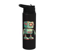 Joli petit robot, robot vintage pour enfants Stainless Steel Insulated Water Bottle