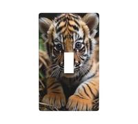 Joli petit tigre décoratif pour interrupteur à bascule unique 1 gang plaque murale pour cuisine, ferme, chambre à coucher, salle de bain