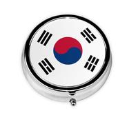 Joli pilulier - Design personnalisé unique, boîte à médicaments facile à transporter, 1 jour AM PM, petit distributeur de pilules portable pour un usage quotidien avec drapeau coréen