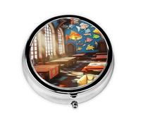 Joli pilulier - Design personnalisé unique, boîte à médicaments facile à transporter, 1 jour AM PM, petit distributeur de pilules portable pour un usage quotidien style conte de fées école