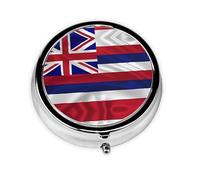 Joli pilulier - Design personnalisé unique, boîte à médicaments facile à transporter, 1 jour AM PM, petit distributeur de pilules portable pour un usage quotidien, drapeau d'Hawaï américain