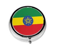 Joli pilulier - Design personnalisé unique, boîte à médicaments facile à transporter, 1 jour AM PM, petit distributeur de pilules portable pour un usage quotidien Drapeau de l'Éthiopie