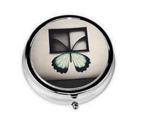 Joli pilulier - Design personnalisé unique, boîte à médicaments facile à transporter, 1 jour AM PM, petit distributeur de pilules portable pour un usage quotidien, vitrine papillon