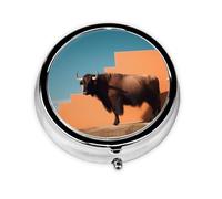 Joli pilulier - Design personnalisé unique, boîte à médicaments facile à transporter, 1 jour AM PM, petit distributeur de pilules portable pour un usage quotidien pour la consommation de bétail