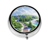 Joli pilulier - Design personnalisé unique, boîte à médicaments facile à transporter, 1 jour matin et soir, petit distributeur de pilules portable pour un usage quotidien, vacances d'été