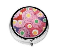 Joli pilulier - Design personnalisé unique, boîte à médicaments facile à transporter, 1 jour matin et soir, petit distributeur de pilules portable pour un usage quotidien, fleurs roses