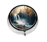 Joli pilulier - Design personnalisé unique, boîte à médicaments facile à transporter, 1 jour matin et soir, petit distributeur de pilules portable pour un usage quotidien une superbe cascade