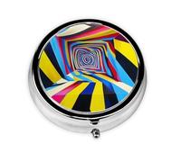 Joli pilulier - Design personnalisé unique, boîte à médicaments facile à transporter, 1 jour matin et soir, petit distributeur de pilules portable pour un usage quotidien, peinture colorée Vortex