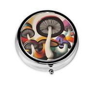 Joli pilulier - Design personnalisé unique, boîte à médicaments facile à transporter, 1 jour matin et soir, petit distributeur de pilules portable pour un usage quotidien champignon magique