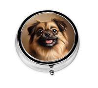 Joli pilulier - Design personnalisé unique, boîte à médicaments facile à transporter, 1 jour matin et soir, petit distributeur de pilules portable pour un usage quotidien, une peinture de chien mignon