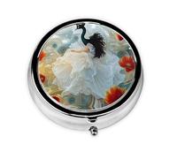 Joli pilulier - Design personnalisé unique, boîte à médicaments facile à transporter, 1 jour matin et soir, petit distributeur de pilules portable pour un usage quotidien, art numérique exquis