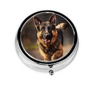 Joli pilulier - Design personnalisé unique, boîte à médicaments facile à transporter, 1 jour matin et soir, petit distributeur de pilules portable pour un usage quotidien chien de berger