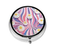 Joli pilulier - Design personnalisé unique, boîte à médicaments facile à transporter, 1 jour matin et soir, petit distributeur de pilules portable pour un usage quotidien Candy Vortex