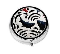 Joli pilulier - Design personnalisé unique, boîte à médicaments facile à transporter, 1 jour matin et soir, petit distributeur de pilules portable pour un usage quotidien extrêmement délicat de morue