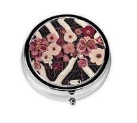 Joli pilulier - Design personnalisé unique, boîte à médicaments facile à transporter, 1 jour matin et soir, petit distributeur de pilules portable pour un usage quotidien avec des fleurs détaillées