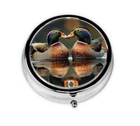 Joli pilulier - Design personnalisé unique, boîte à médicaments facile à transporter, 1 jour matin et soir, petit distributeur de pilules portable pour un usage quotidien, beau reflet, portrait de