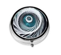 Joli pilulier - Design personnalisé unique, boîte à médicaments facile à transporter, 1 jour matin et soir, petit distributeur de pilules portable pour un usage quotidien Wave Vortex